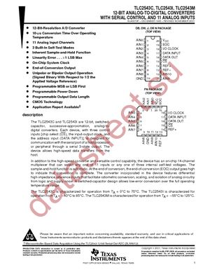 TLC2543CFNR datasheet  